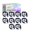 Smart Gadget Compatible LabelTape Replacement 91200 Black and White Thermal | 12mm Wide X 4m Long | Use with DYMO Letra Tag 100H 100T 2000 QX50 | 10 Pack view 1
