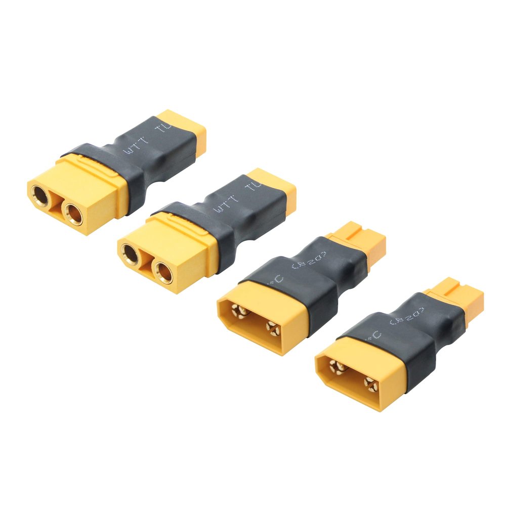 2Pair XT90 to XT60 Connector Adapter, No Wire Gold Plated Expansion Plug