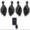 Rockville RWB70B Bundle: (4) Black 6.5 in 150W RMS/250W Peak Marine Wakeboard Tower Speakers, RGHR-ZA 4 Zone Gauge Hole Receiver with Bluetooth, App Control, Radio and Wired Remote, 5-Items view 1