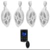 Rockville RGHR-ZA Bundle: 4-Zone Marine Bluetooth Receiver with App Control, (4) RWB70W 6.5" 250W Peak / 150W RMS 4 White Marine Wakeboard Speakers with 360 Swivel, 5-Items view 1