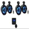 Rockville RGHR-ZA Bundle: 4-Zone Marine Gauge-Hole Stereo Receiver w/Bluetooth App Control, Wired Remote, (2) Pair WB65KLED Black 6.5-in 300W Peak/150W RMS LED Wakeboard Tower Speakers, 3-Items view 1