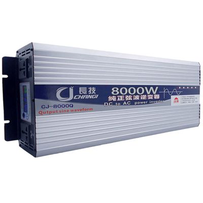 3500W 4000W 5000W 5500W 6000W 8000W Pure Sine Wave Inverter DC 12V 24V 48V 60V to AC 110V 220V Converter with LCD Display 2 AC Outlets,for Trucks RVs Boats,8000W-12vto220v
