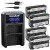 Kastar 4-Pack NP-F570 Battery and LED2 USB Charger Compatible with P5, R5, R5, R6 UHB, R7, R72, R7S, U6, SWIT CM-S75C, CM-S75F On-Camera Field Monitor