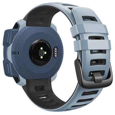 DFAMIN Silicone Watch Band for Garmin Instinct/Instinct Tide/Esports/Solar/Tactical Replacement Watch Band Wristband Strap (Color : Sea Blue Black, Size : Instinct Tide)