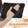 360  Rotation Case for Fire HD 8 / Fire HD 8 Plus Tablet (12th Generation 2022) Rugged Case Rotating Stand Hand Strap Shoulder Strap Outdoor Cover (Black) view 3
