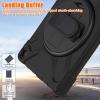 360  Rotation Case for Fire HD 8 / Fire HD 8 Plus Tablet (12th Generation 2022) Rugged Case Rotating Stand Hand Strap Shoulder Strap Outdoor Cover (Black) view 4