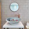 Ceramic Broad Basin Bowl Sink, Bathroom drop-in sink, Countertop Washbasin, Table top sink, Handmade pottery Wash Stand, Handcraft Basin view 1