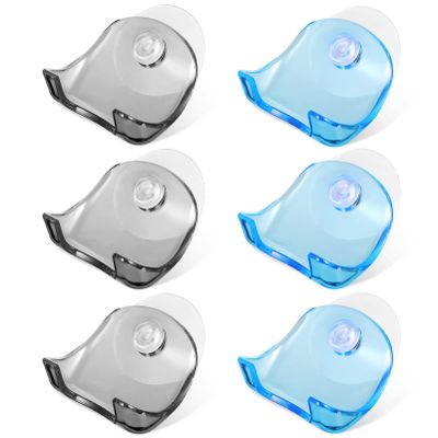 Zerodeko 6pcs Cup Holder Bathroom Shaver Rack for Shower Storage Easy Installation Hooks for Organizing Toiletries and Grooming Tools