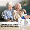 Gelielim Portable CD and Cassette Player Boombox Combo, AM/FM Radio Tape Recorder Casette Player with Remote, Bluetooth CD Tape Player USB Playback & Earphone Jack,Battery Powered/Plug in for Home view 2