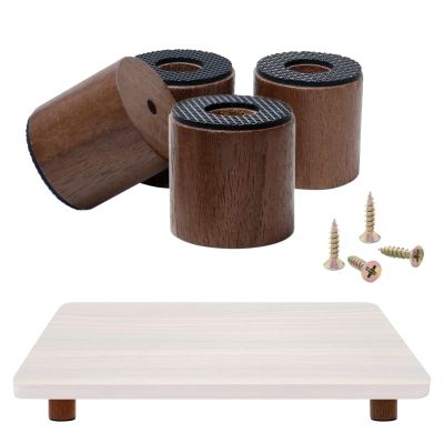 Cutting Board Feet, Walnut Chopping Board Leg, Non Slip, Adhesive & Screw