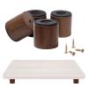 Cutting Board Feet, Walnut Chopping Board Leg, Non Slip, Adhesive & Screw view 1