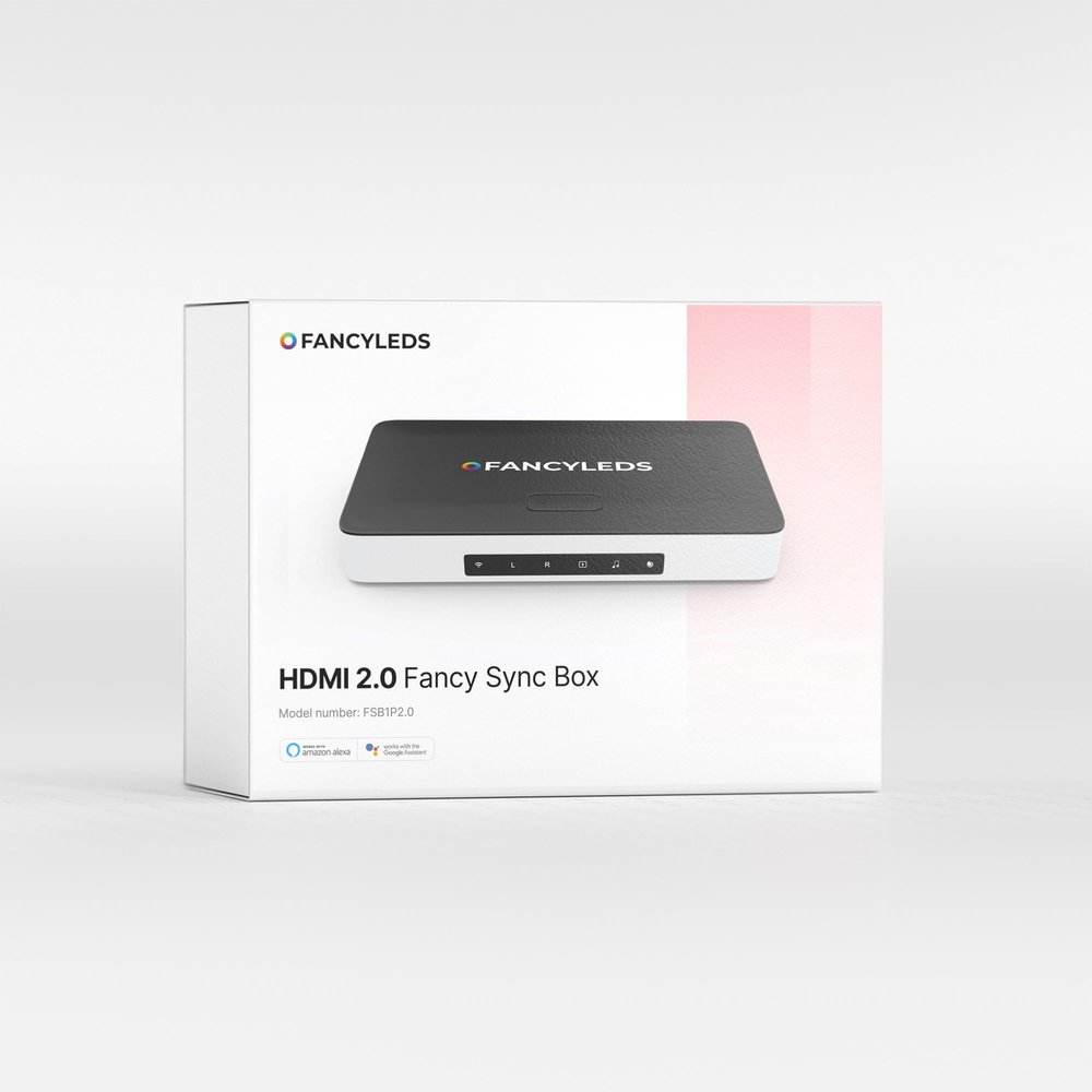 Fancy Sync Box Ambient TV Backlighting Syncing Box HDMI 2.0 All TV Sizes Fancyleds (56" to 65")