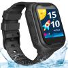 TEZILON Elderly 4G GPS Smart Watch Real-Time Tracking Two-Way Phone Call GPS Tracker Waterproof Touch Screen Camera SOS Emergency Alarm Pedometer Tracker Device Christmas Birthday Gift(Black) view 1