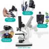 JUIYU Microscope Accessories Kit 120X  1200X Kids 85+ Piece Premium Microscope, Color Camera Software Kit Microscope Slides view 2