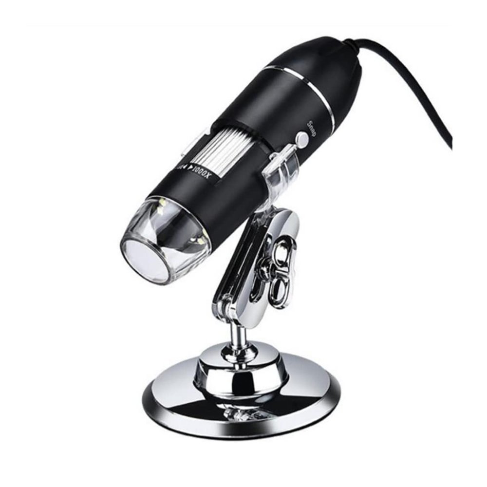 JUIYU Microscope Accessories Kit 500X 1000X 1600X Magnification Microscope, LED USB 2.0 Digital Microscope, Mini Camera with Metal Stand Microscope Slides (Size : 1600X)