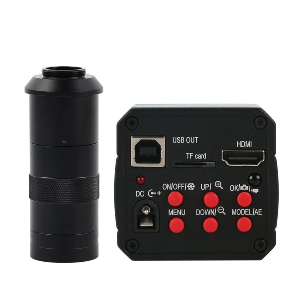 JUIYU Microscope Accessories Kit 18MP USB Industrial Electronic Digital Video Microscope Camera 180X 300X C Mount Lens Microscope Slides (Color : with 100x)
