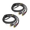 Smithok 2 Pack 3.5mm to RCA Cable,Gold Plated,Nylon Braided 1/8 Male to Male Stereo Aux Cord [Left/Right] Y Splitter Adapter for Tablets, Speakers, Smartphones, MP3, HDTV Black (3.3Ft/1m) view 1