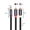 Smithok 2 Pack 3.5mm to RCA Cable,Gold Plated,Nylon Braided 1/8 Male to Male Stereo Aux Cord [Left/Right] Y Splitter Adapter for Tablets, Speakers, Smartphones, MP3, HDTV Black (3.3Ft/1m) view 3