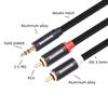Smithok 2 Pack 3.5mm to RCA Cable,Gold Plated,Nylon Braided 1/8 Male to Male Stereo Aux Cord [Left/Right] Y Splitter Adapter for Tablets, Speakers, Smartphones, MP3, HDTV Black (3.3Ft/1m) view 4