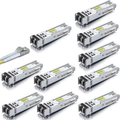 [10-Pack] 1.25G SFP 1000Base-SX Transceiver & [10-Pack] 3-Meter OM3 LC to LC Fiber Optic Cord