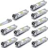 [10-Pack] 1.25G SFP 1000Base-SX Transceiver & [10-Pack] 3-Meter OM3 LC to LC Fiber Optic Cord view 1