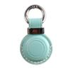 KEEPXYZ Genuine Leather Keychain Holder Compatible with Airtag, Secure for Air Tag Keychain Holder Case Cover Key Chain Ring Accessories - Cyan V2.0 view 1