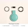 KEEPXYZ Genuine Leather Keychain Holder Compatible with Airtag, Secure for Air Tag Keychain Holder Case Cover Key Chain Ring Accessories - Cyan V2.0 view 4