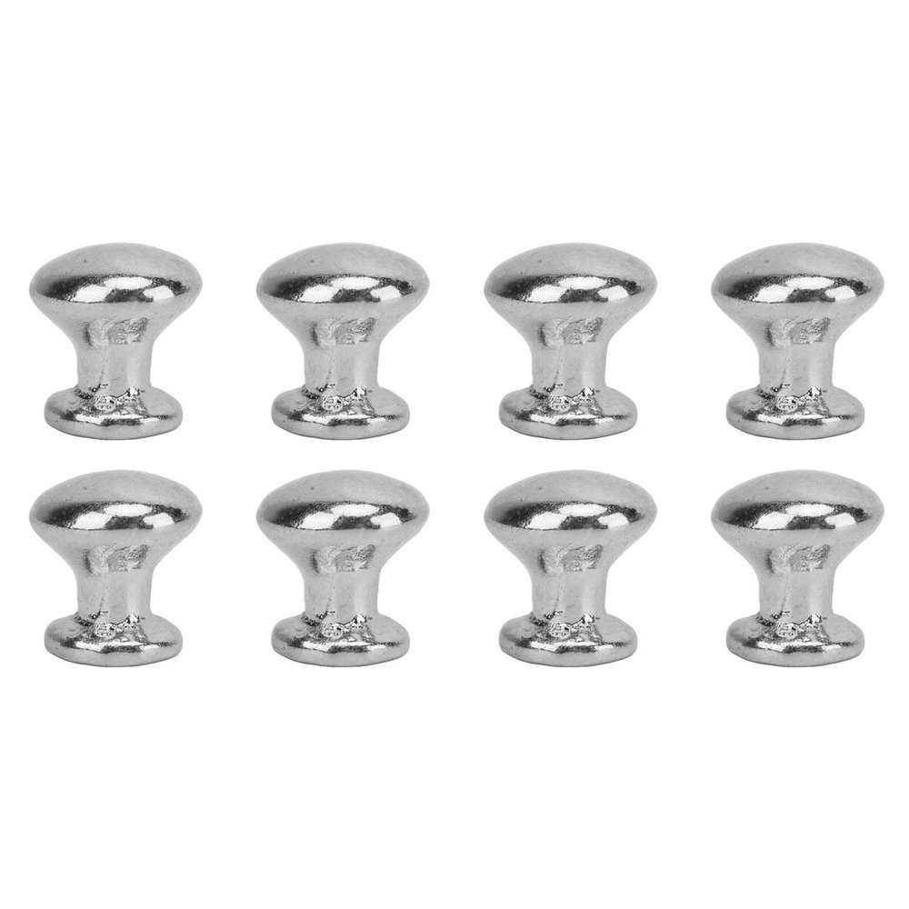 JTLB 8pcs 1:12 Scale Miniature Round Head Pull Handle Metal Simple Dollhouse Door Handle Knobs (Silver)