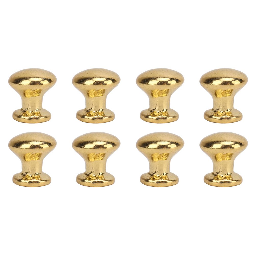 JTLB 8pcs 1:12 Scale Miniature Round Head Pull Handle Metal Simple Dollhouse Door Handle Knobs (Golden)