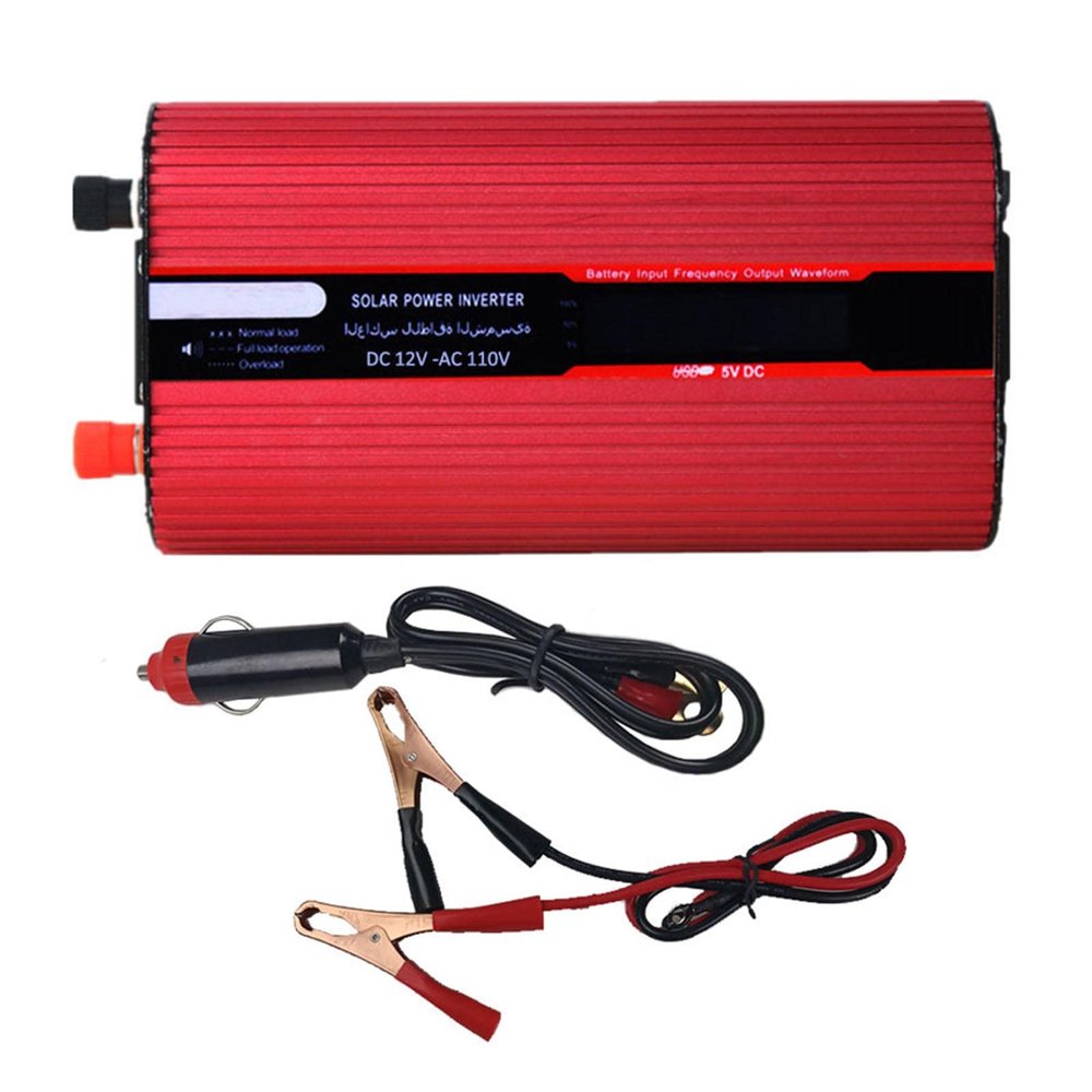 HYDTGZ Pure Sine Wave Power Inverter 500W/1000W/1500W/2000W Power Inverter Car Converter DC 12 V 24 V to 110 V / 220 V Solar Inverter,1000w,24 V to 110 V