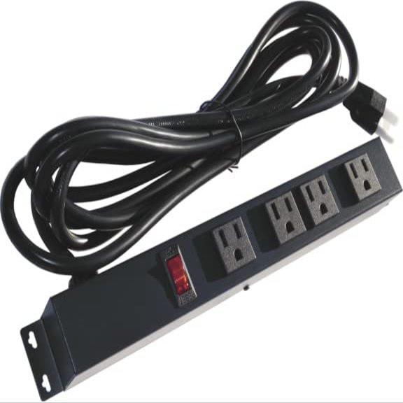12 Power Strip, 4 Outlets, 12' Cord