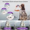 4K Digital Camera for Photography & Vlogging, 56MP YouTube Camera with WiFi, 3" 180 Flip Screen, 16X Digital Zoom, 52mm Wide Angle & Macro Lens, 32GB TF Card, 2 Batteries  Purple view 4