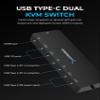 SABRENT KVM Switch, USB-C, 1 PC to 2-Displays with 60 Watt Power Delivery (USB-CKDH) view 2