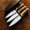 SUFI Custom Handmade Carboon Steel Segiun Dubh, Scottish Dagger, EDC, Set of 3 view 1