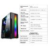 Black 5fans+ PC Case ATX M-ATX Mid-Tower Gaming Computer Case Tempered Glass 120mm ARGB Fans USB3.0 Tempered Glass Side view 2