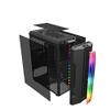 Black 5fans+ PC Case ATX M-ATX Mid-Tower Gaming Computer Case Tempered Glass 120mm ARGB Fans USB3.0 Tempered Glass Side view 4