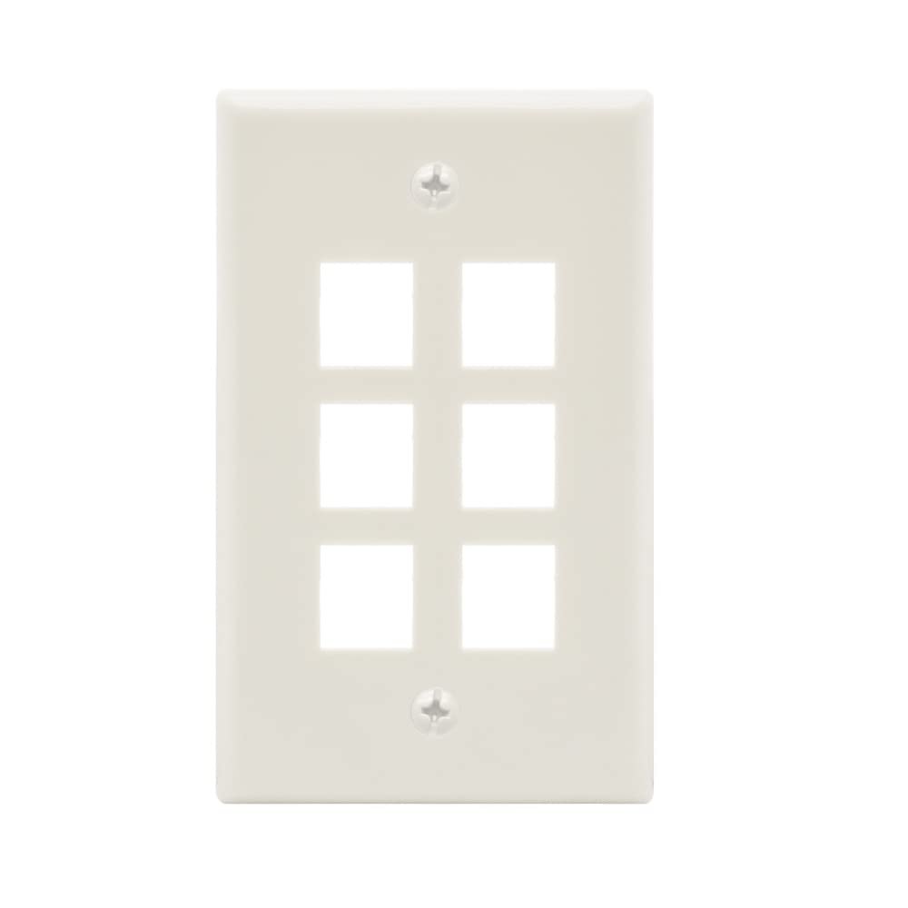 Cable Central LLC (5 Pack) 6Port Keystone Wallplate White Smooth Face
