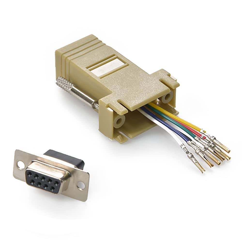 Cable Central LLC (5 Pack) DB9 Female to RJ11/12 (6 Wire) Modular Adapter Ivory