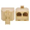 Cable Central LLC (5 Pack RJ11(6P4C) 1M/2F Modular T Adapter, Ivory Color view 1