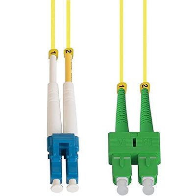 Cable Central LLC 2m LC/UPC-SC/APC Singlemode Duplex OFNR 2.0mm Fiber Optic Patch Cable - 6.5 Feet