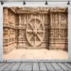 BELECO 9x6ft Fabric Temple of The Sun Indian Backdrop Ancient India Temple Historical Carving Buildings Chariot Wheel Hinduism Religion Background Indian Landmark Travel Photo Studio Props Wallpaper view 4