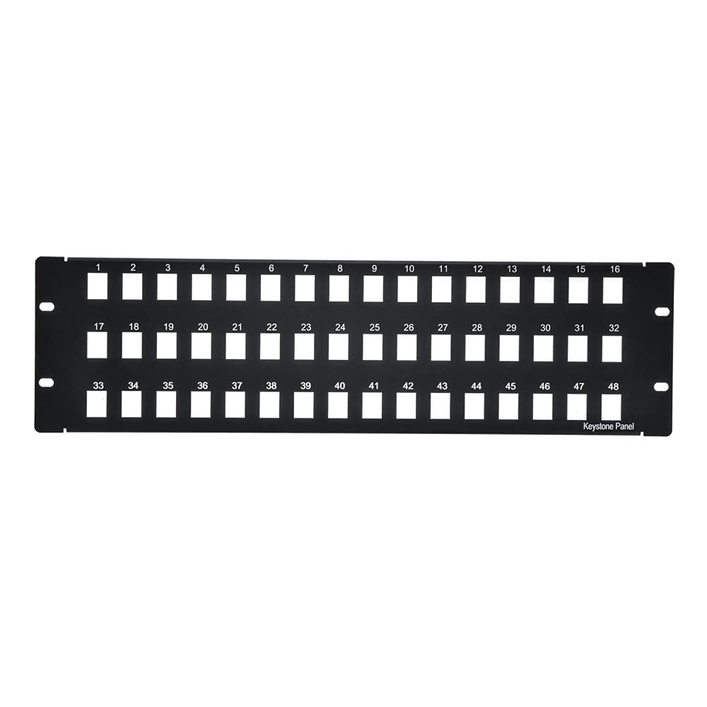 Cable Central LLC 3U 19" 48port Blank Panel for Keystone Jack