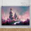 10x8ft Fantasy Castle Photography Backdrop Purple Theme Abstract Castle Backdrops Princess Birthday Party Kids Fairy Tale Party Decoration Photo Background view 3