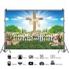10x8ft Easter Backdrop Spring Natural Scenery Easter Jesus Cross Sunrise God Bless Photo Background for Kids Children Newborn Baby Shower Birthday Party Decor Banner view 3