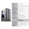 Black USB3.0 Mid-Tower PC Gaming Computer Case - Tempered Glass ATX Mid Tower with 5pcs 120mm ARGB Fans USB3.0 Tempered Glass Side view 2