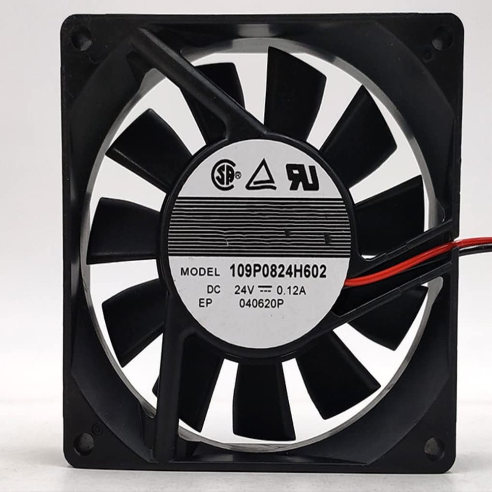 109P0824H602 24V 0.12A 2.88W 4000RPM 52CFM 80X80X20MM 2-Wire Cooling Fan