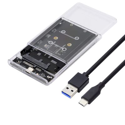 xiwai Dual NGFF B+M-Key M.2 SSD Card JOBD Raid0 Span Bridge to USB3.0 Type-C USB-C 2.5inch SATA Combo Enclosure
