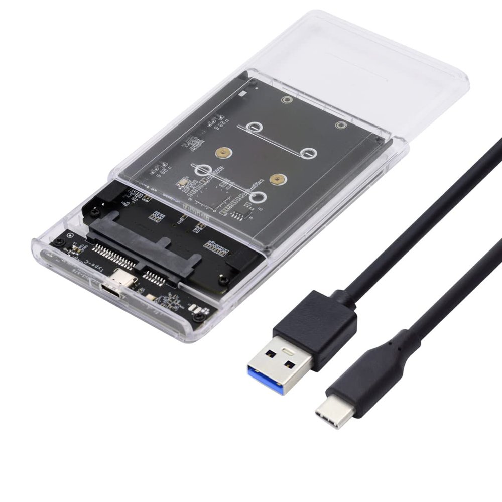 xiwai Dual NGFF B+M-Key M.2 SSD Card JOBD Raid0 Span Bridge to USB3.0 Type-C USB-C 2.5inch SATA Combo Enclosure