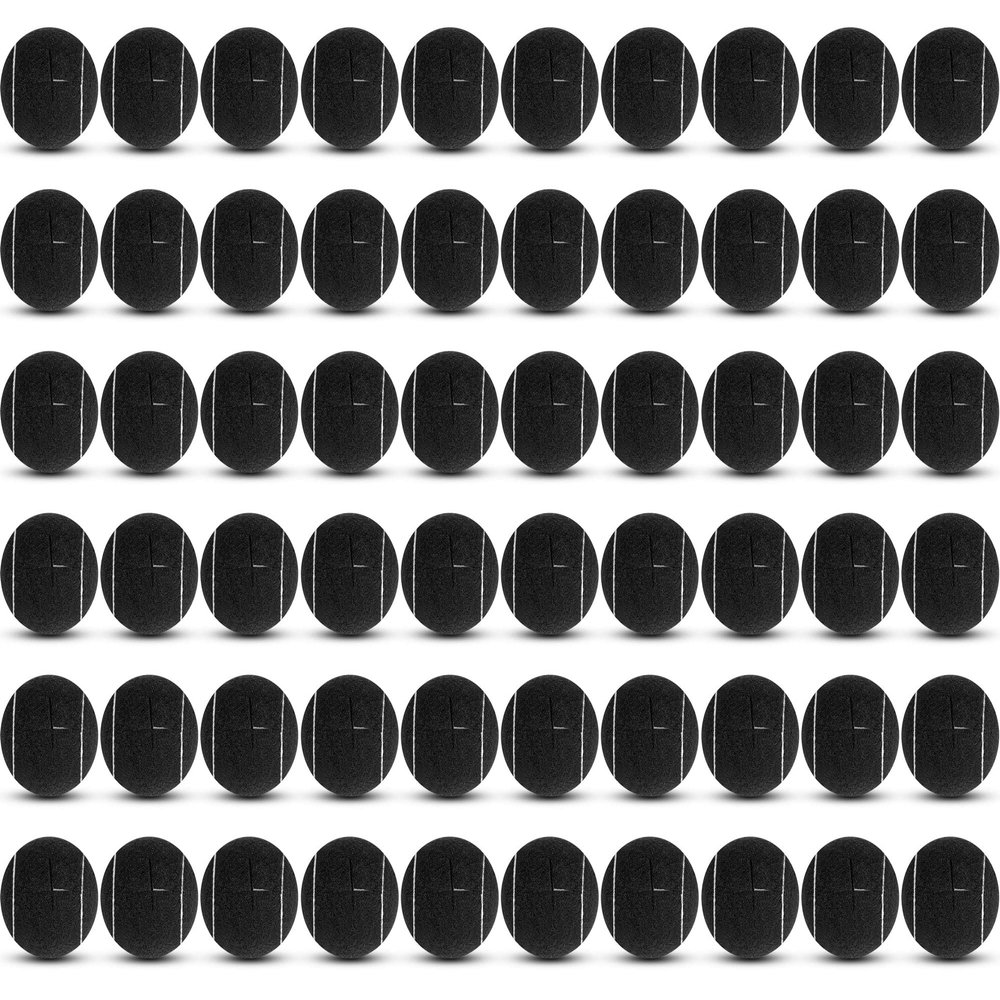 Macarrie 60 Pieces Precut Tennis Bulk Tennis Balls for Chairs Heavy Duty Long Lasting Glide Coverings for Classroom Furniture Legs Protectors and Floor Protection(Black)