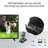 GKI Type-C Android Smartphone Charging Dock Station with USB-C 45W PD Charging HDMI USB 3.0 & AUX, Streaming Videos/Movies, Screen Mirroring Media Player. (Black) view 4